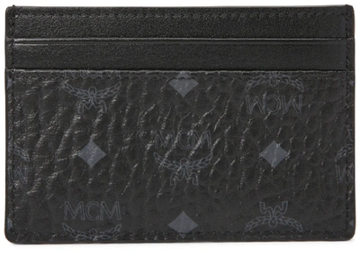 Pre-owned Mcm  Card Case Visetos Mini Black