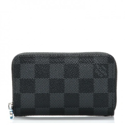 Pre-owned Louis Vuitton  Zippy Coin Purse Vertical Damier Graphite