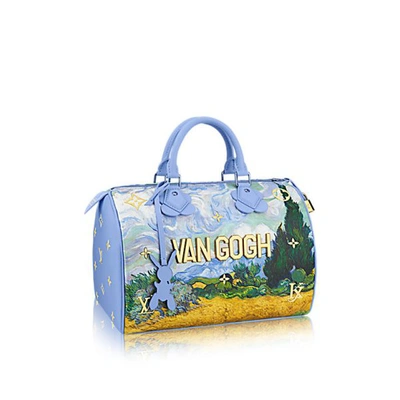 Pre-owned Louis Vuitton X Jeff Koons Speedy Vincent Van Gogh Masters 30  Lavender Multicolor