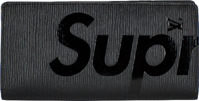 Pre-owned Supreme Louis Vuitton X  Brazza Wallet Epi Black