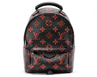 Pre-owned Louis Vuitton  Backpack Palm Springs Monogram Infrarouge Mini Black Red
