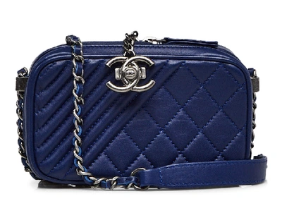 CHANEL Coco Boy Small Quilted Lambskin Camera Case Shoulder Bag Black