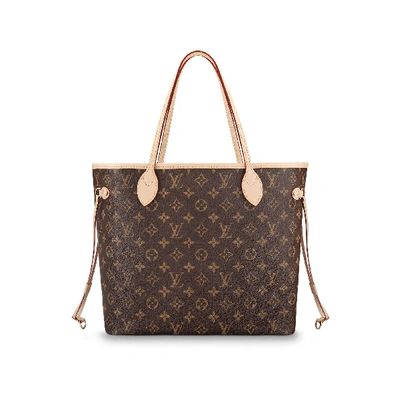 Pre-owned Louis Vuitton Neverfull Monogram (without Pouch) Mm Cerise Lining