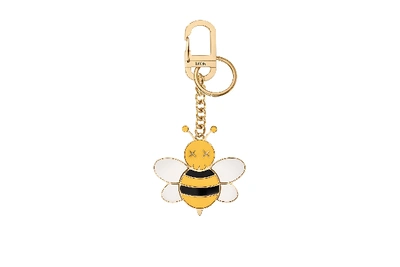 Pre-owned Dior  X Kaws Bee Key Ring Yellow