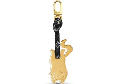 Pre-owned Louis Vuitton Bag Charm And Key Holder Flying Cat Catogram Gold