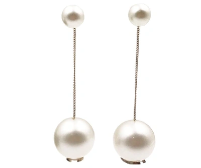 Pre-owned Chanel Classic Faux Pearl Dangle Earrings Gold