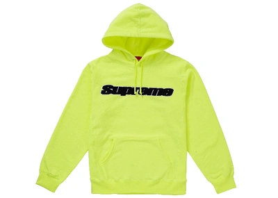 Pre-owned Supreme  Chenille Hooded Sweatshirt Bright Yellow