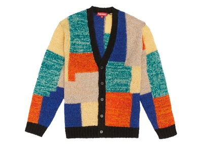 Pre-owned Supreme  Patchwork Mohair Cardigan Multicolor