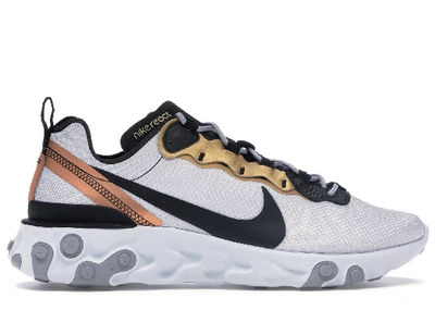 Pre-owned Nike React Element 55 Gold Ranger In Pure Platinum/black |  ModeSens