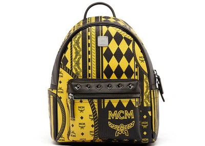 Shop Mcm Stark Backpack Baroque Black/yellow