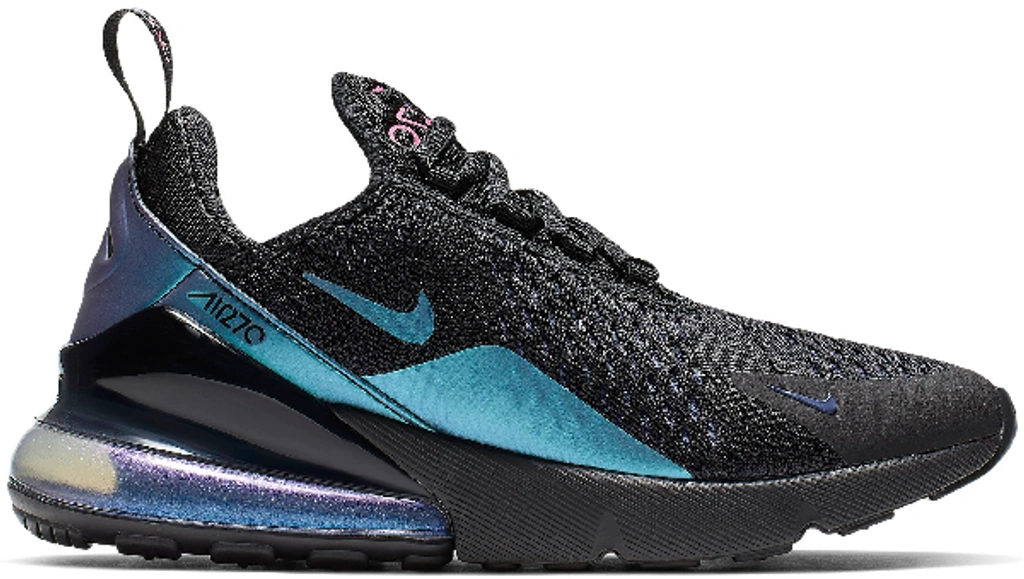 Nike air max 270 black/laser fuchsia/regency purple throwback future hot sale