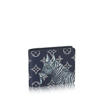 Pre-Owned Louis Vuitton Bifold Wallet Monogram Savannah Chapman Brothers  Collaboration Portefeuille Marco NM M66467 Ankle Ink Canvas Animal Elephant  Navy Blue Men's LOUIS VUITTON