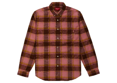 Pre-owned Supreme  Plaid Flannel Shirt Dusty Pink