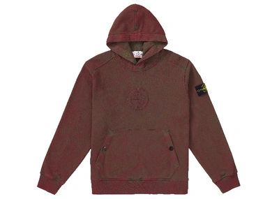 Pre-owned Supreme Stone Island Hooded Sweatshirt (ss19) Red | ModeSens
