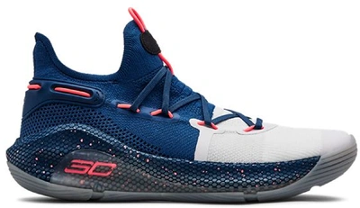 Pre-owned Under Armour  Curry 6 Splash Party In Petrol Blue/mod Grey