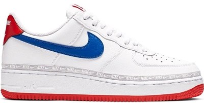Pre-owned Nike  Air Force 1 Low Overbranding White Red Blue In White/habanero Red-game Royal