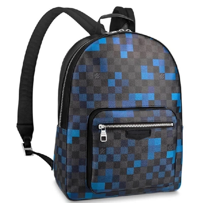 Pre-owned Louis Vuitton Backpack Josh Damier Graphite Pixel Blue