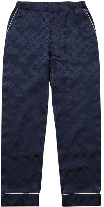 Supreme X Louis Vuitton Jacquard Silk Pajama Pant Blue for Women