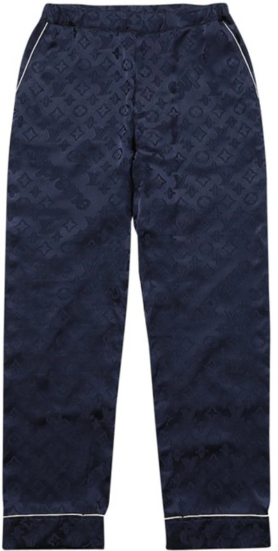 Pre-owned Supreme X Louis Vuitton Jacquard Silk Pajama Pant Blue