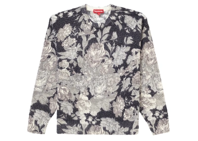 Pre-owned Supreme  Printed Floral Angora Sweater Black