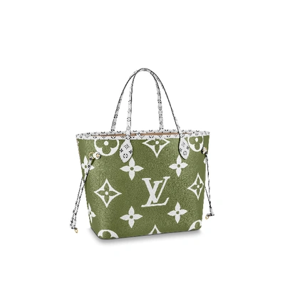 Louis Vuitton Neverfull Monogram Giant (Without Pouch) MM Khaki Green/Beige  Lining in Coated Canvas with Gold-tone - US