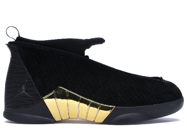 jordan 15 gold and black