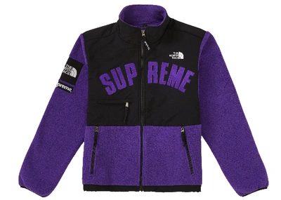 Pre-owned Supreme  The North Face Arc Logo Denali Fleece Jacket Purple