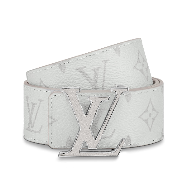 Pre-owned Louis Vuitton Lv Initiales Reversible Belt Monogram Eclipse Taiga  40mm White | ModeSens