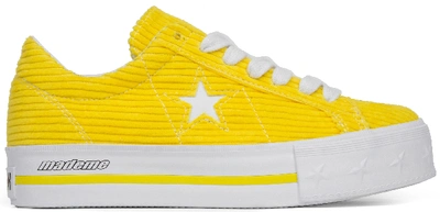 Pre-owned Converse One Star Platform Ox Mademe Vibrant Yellow (women's) In Vibrant Yellow/white