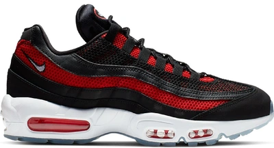 Pre owned Nike Air Max 95 Bred Ice In Black white university Red