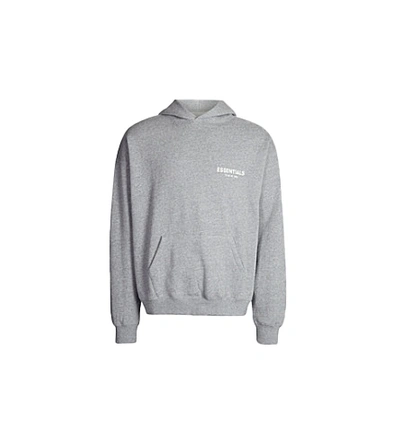 Pre-owned Fear Of God Essentials Logo Pullover Hoodie (ss19) Grey | ModeSens