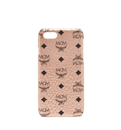 Pre-owned Mcm Iphone Case Visetos 6s/7/8 Champagne Gold