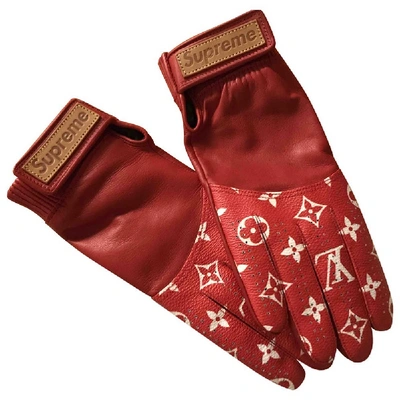 Pre-owned Supreme  X Louis Vuitton Baseball Gloves Red