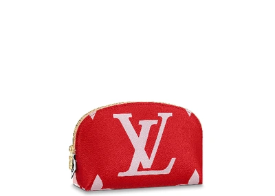 Pre-owned Louis Vuitton Cosmetic Pouch Monogram Giant Red/pink