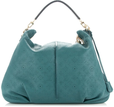 Pre-owned Louis Vuitton Selene Monogram Mahina Mm Lagon