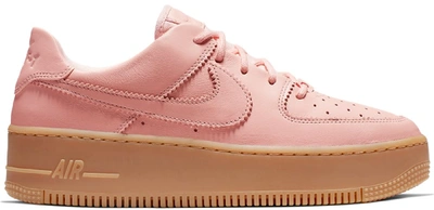 Pre-owned Nike Air Force 1 Sage Low Lx Washed Coral Gum (women's) In Washed Coral/gum Light Brown-white-washed Coral