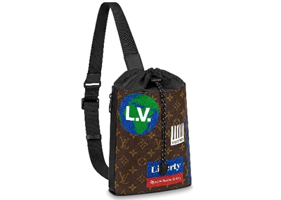 Pre-owned Louis Vuitton  Chalk Sling Bag Monogram Logo Story Brown