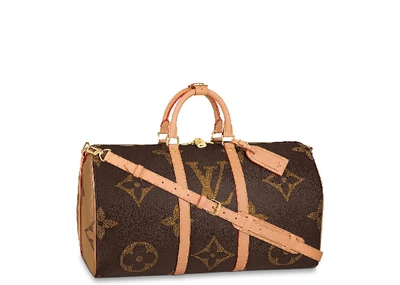 Pre-owned Louis Vuitton  Keepall Bandouliere Monogram Giant Reverse 50 Brown