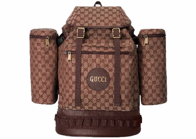 Pre-owned Gucci  Backpack Canvas Large Beige/bordeaux