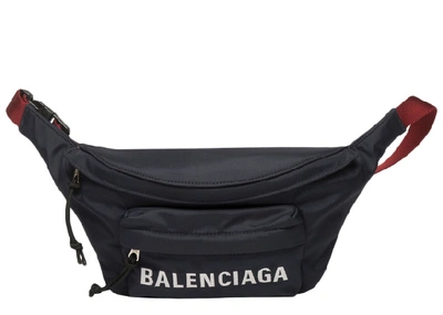 Pre-owned Balenciaga Wheel Belt Pack Navy/red