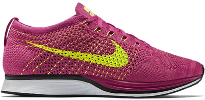 Pre-owned Nike Flyknit Racer Fireberry In Fireberry/pink Flash-volt |  ModeSens