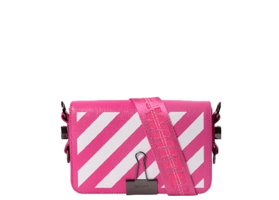 Pre-owned Off-white  Binder Clip Bag Diag Mini Fuchsia White