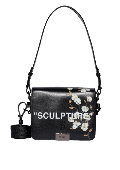 Pre-owned Off-white Binder Clip Bag Cotton Flower Sculpture Black | ModeSens