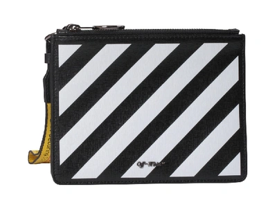 Pre-owned Off-white  Double Pouch Diag Black White Yellow