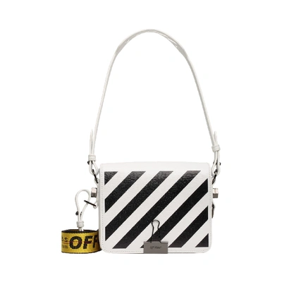 Pre-owned Off-white  Binder Clip Bag Diag White Black Yellow