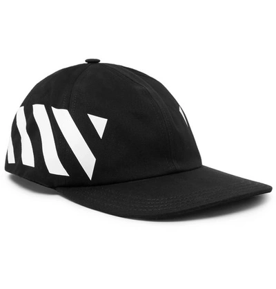 Pre-owned Off-white Striped Diag Canvas Hat Black/white