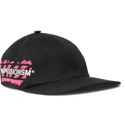 Pre-owned Off-white Diag Stencil Print Baseball Hat Black/pink