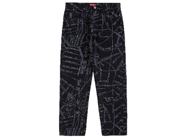 Pre-owned Gonz Map Denim Painter Pant Washed Black