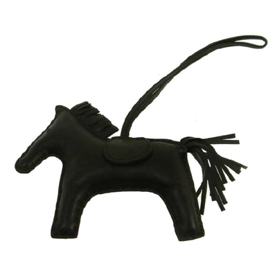 Pre-owned Hermes  Bag Charm Rodeo Horse Milo Mm Noir