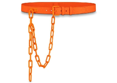Pre-owned Louis Vuitton  Signature Belt Monogram Chain Mca 35mm Orange